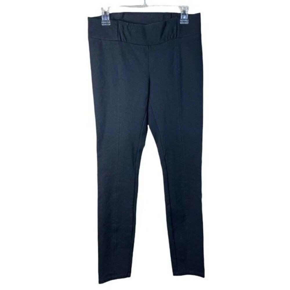 Eileen Fisher Women's Nylon Blend Pull On Flat Front Black Career Pants Size XS